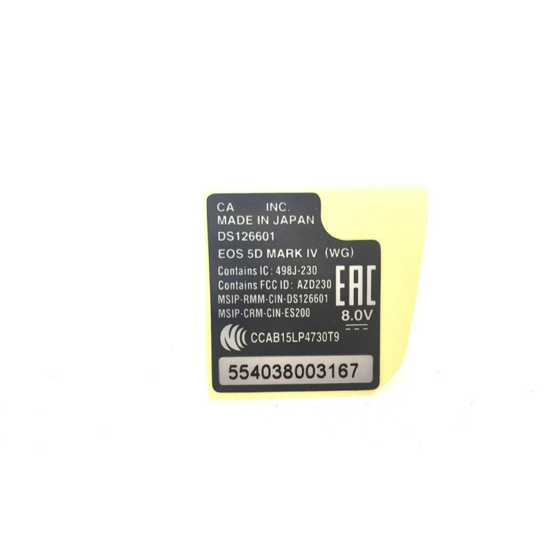Canon etichetă autoadezivă pentru partea inferioară a carcasei 5D2/5D4 (5D3/5DS/5DSR) 600II — procesare OEM