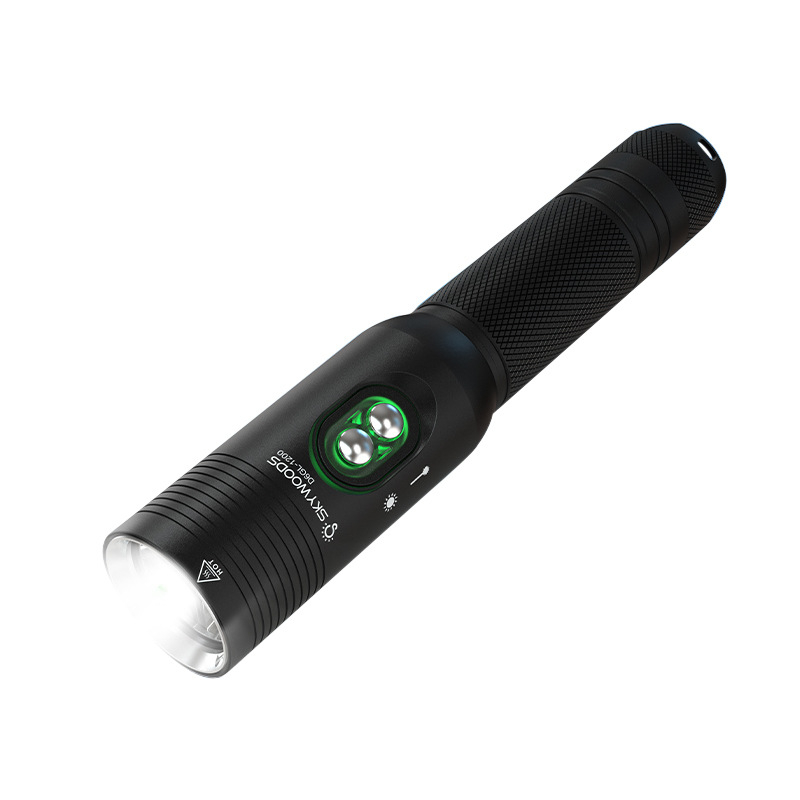 SKYWOODS búvár zseblámpa, 1200 lumen, lézerrel felszerelve, víz alatti világítás, hosszú hatótávolságú fény, jelzőfény