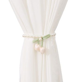 Držač zavjese Tulip Pearl Buckle, Materijal: Plast + Magnet + Tekstilna umjetnost, Stil: Svijetli luksuz, Izvoz preko granice ekskluzivan