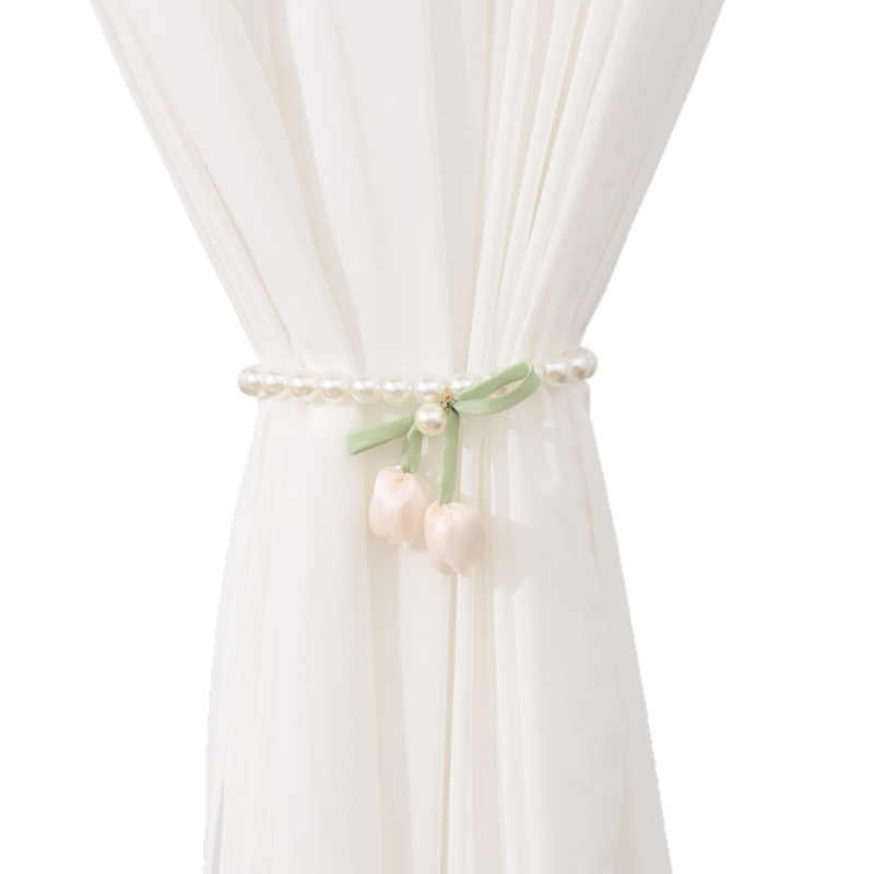 Držač zavjese Tulip Pearl Buckle, Materijal: Plast + Magnet + Tekstilna umjetnost, Stil: Svijetli luksuz, Izvoz preko granice ekskluzivan