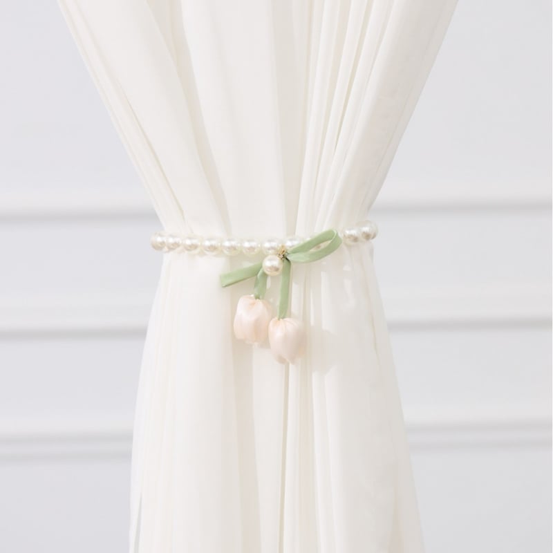 Držač zavjese Tulip Pearl Buckle, Materijal: Plast + Magnet + Tekstilna umjetnost, Stil: Svijetli luksuz, Izvoz preko granice ekskluzivan