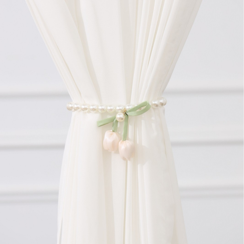 Držač zavjese Tulip Pearl Buckle, Materijal: Plast + Magnet + Tekstilna umjetnost, Stil: Svijetli luksuz, Izvoz preko granice ekskluzivan