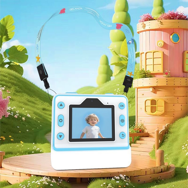 D101 Polaroid azonnali fényképezőgép kettős elő- és hátsó lencsékkel, 3600W pixeles, 2,4 hüvelykes LCD, TF-kártya tárhely, ABS tokozás