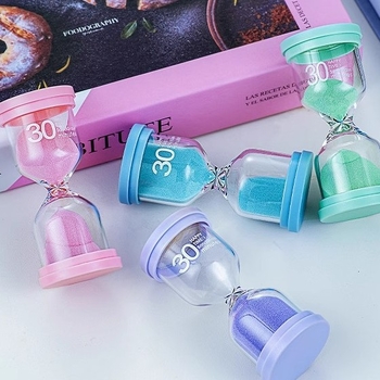 Staklena pješčana časovnica za djecu i učenike, otporna na padove, podsjetnik vremena obroka, prilagodljiv logo