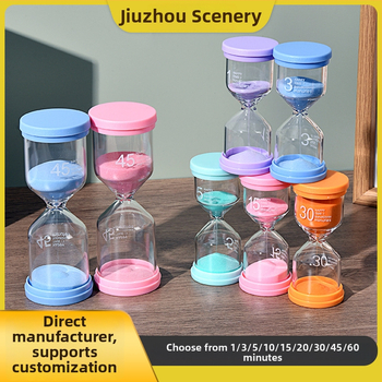 Macaron Time Hourglass Timer – Ručno izrađeno; plast + visok borosilikatno staklo + silikon; moderan minimalistički dizajn; opcije odbrojavanja: 1, 3, 5, 10, 15, 20, 30, 45, 60 minuta; idealan kao dar