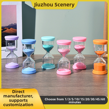 Macaron Time Hourglass Timer – Ručno izrađeno; plast + visok borosilikatno staklo + silikon; moderan minimalistički dizajn; opcije odbrojavanja: 1, 3, 5, 10, 15, 20, 30, 45, 60 minuta; idealan kao dar
