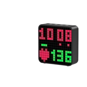 C027S Monitor srčanog ritma i trening timer — stolni sat s alarmom i ambijentalnim svjetlom, ABS plast, vodootporan, funkcija pauze, rezolucija 16×16