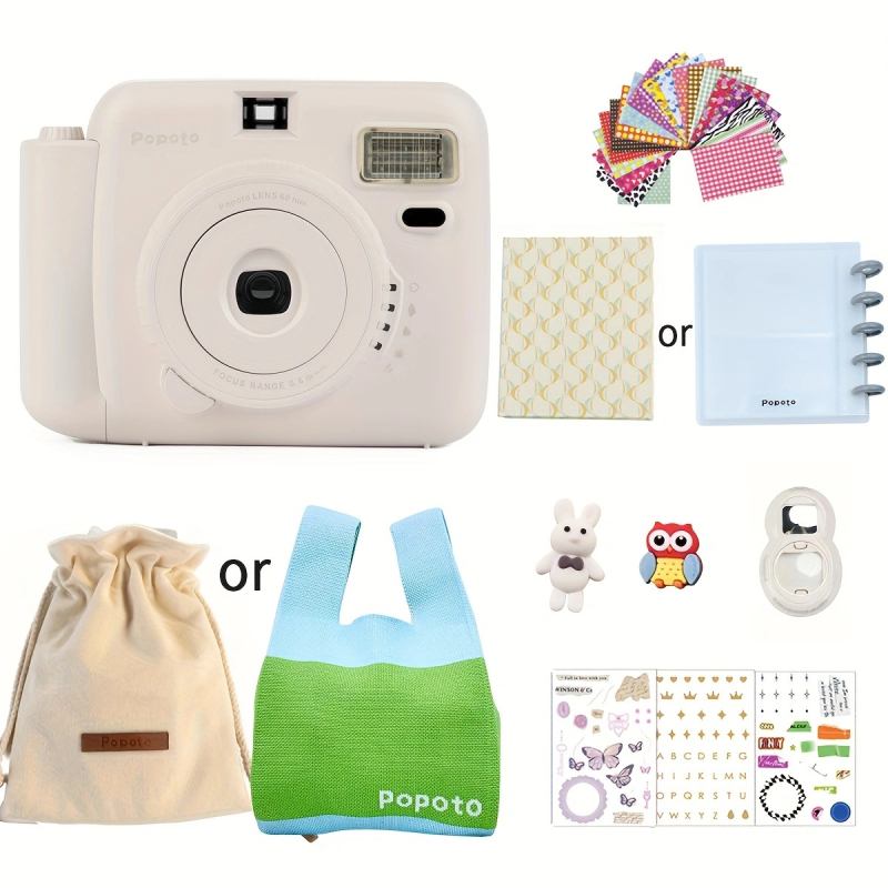 Popoto Mini azonnali kamera — kompakt utazási készlet fotópapírral, PC-test, 2024-es modell