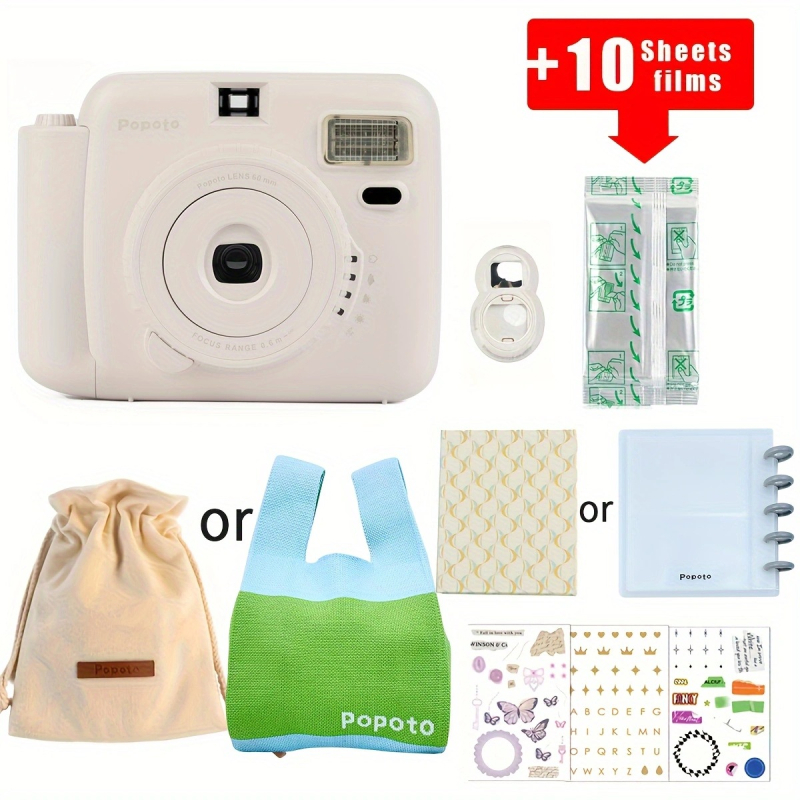 Popoto Mini azonnali kamera — kompakt utazási készlet fotópapírral, PC-test, 2024-es modell