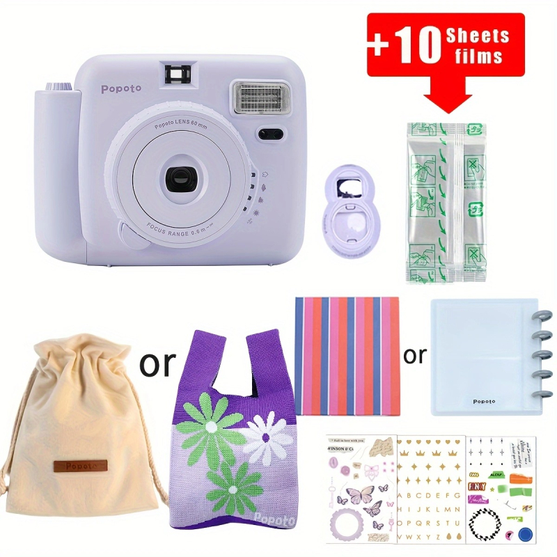 Popoto Mini azonnali kamera — kompakt utazási készlet fotópapírral, PC-test, 2024-es modell