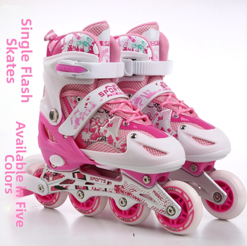 Kolečkové korčule s PU + sieťovým vrškom; jednoradé kolieska; PVC kolieska; gumová podrážka; Juemei značka