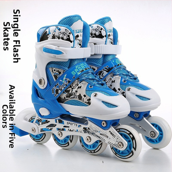 Kolečkové korčule s PU + sieťovým vrškom; jednoradé kolieska; PVC kolieska; gumová podrážka; Juemei značka