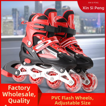 Korčule s sieťovaným vrchným dielom, jednoradé kolieska PVC, plastová podrážka