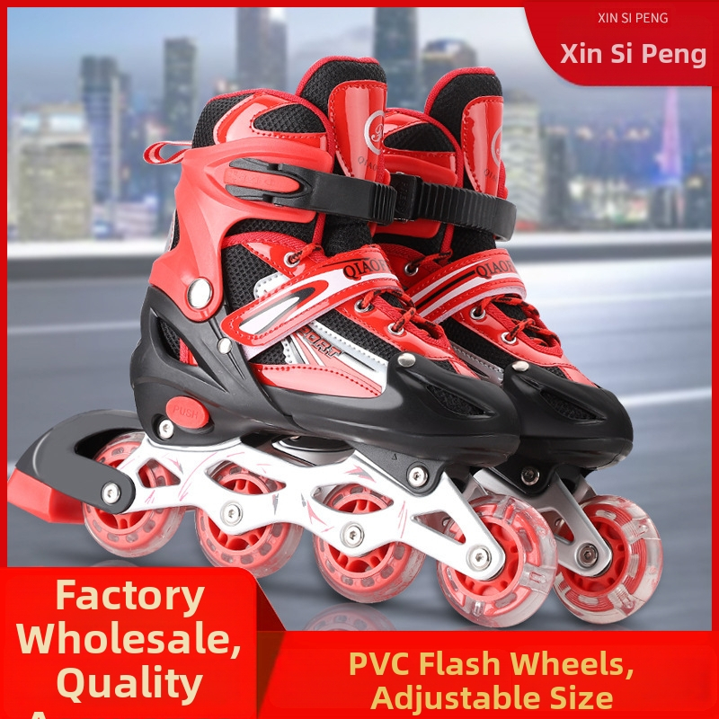 Korčule s sieťovaným vrchným dielom, jednoradé kolieska PVC, plastová podrážka