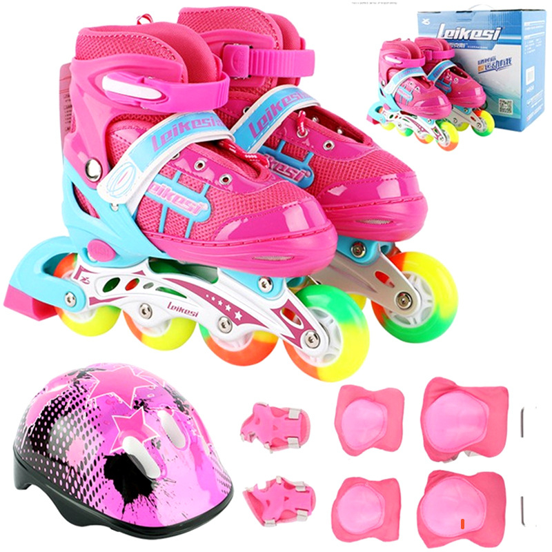 Rex inline korcsolyák kezdőknek, uniszex, teljes készlet, PU kerekek, egy sor, felső PU+háló, talp gumi