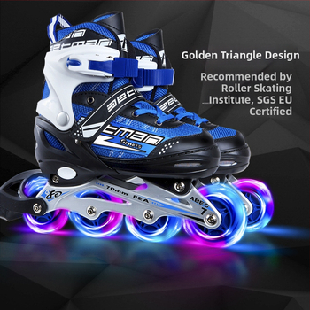 Detské inline korčule s PU+ sieťkou na vrchu, kolieska z hliníkovej zliatiny, gumová podrážka, jednoriadový dizajn