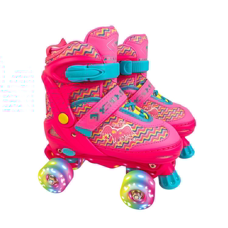 Gyerekeknek készült görkorcsolya kettős soros kerekekkel, PU + háló felsőrész, gumírozott talp, modell GX-1613A