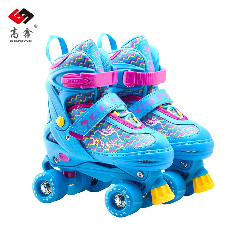 Gyerekeknek készült görkorcsolya kettős soros kerekekkel, PU + háló felsőrész, gumírozott talp, modell GX-1613A