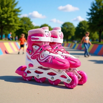 Kezdő rollerskates - Uniszex, inline korcsolyák a figure skatinghez, PU+háló felső, PVC kerekek, Lianzhi márka