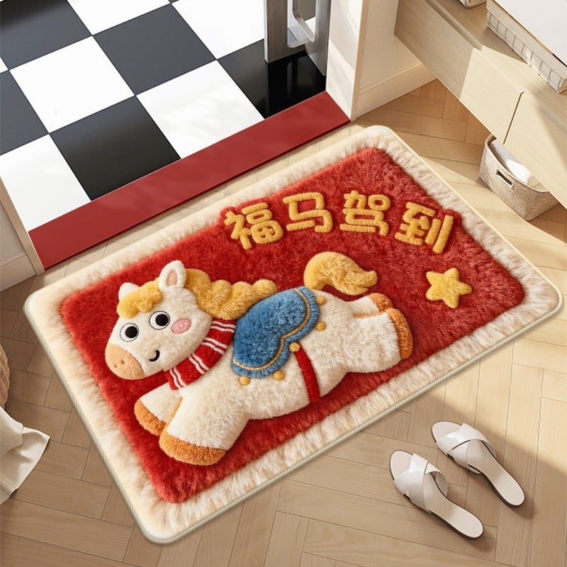 Килим за баня – диатомова глина, квадратен, карикатурен мотив, миещ се