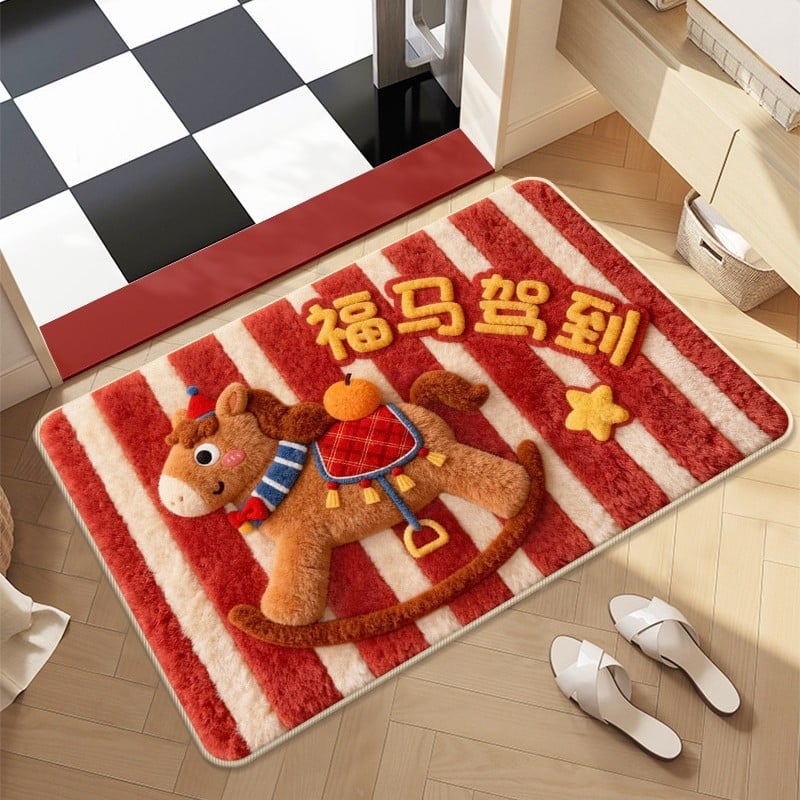 Килим за баня – диатомова глина, квадратен, карикатурен мотив, миещ се