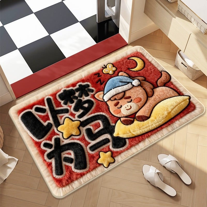 Килим за баня – диатомова глина, квадратен, карикатурен мотив, миещ се