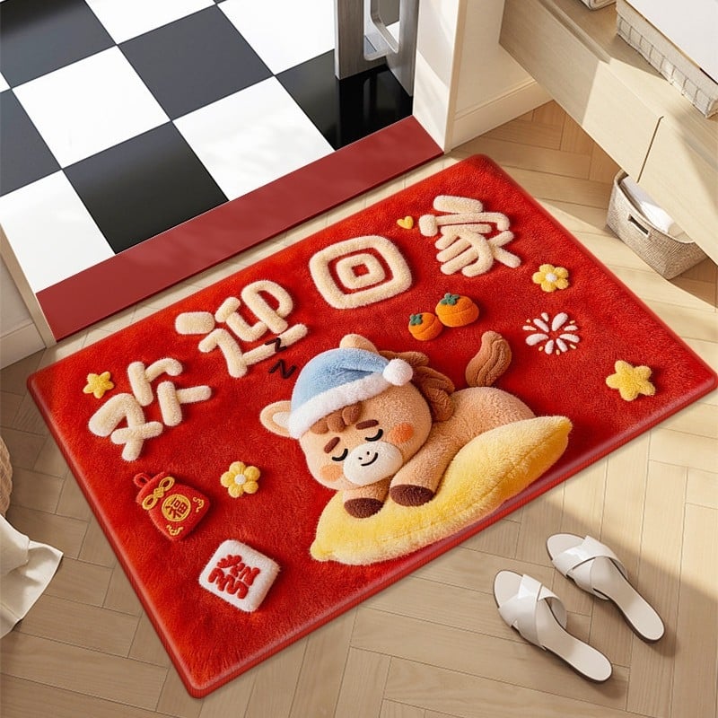 Килим за баня – диатомова глина, квадратен, карикатурен мотив, миещ се