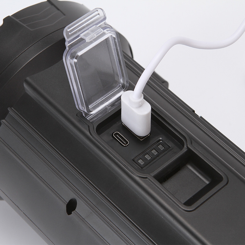 Fanar LED alimentat cu energie solară, cu suport, pentru exterior; 5W, 1500mAh, reîncărcabil, încărcător inclus