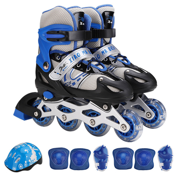 Dječji inline set s zaštitnom opremom, gornji PU+mesh, potplat PP, kotači PVC, jednoslojna šasija, unisex