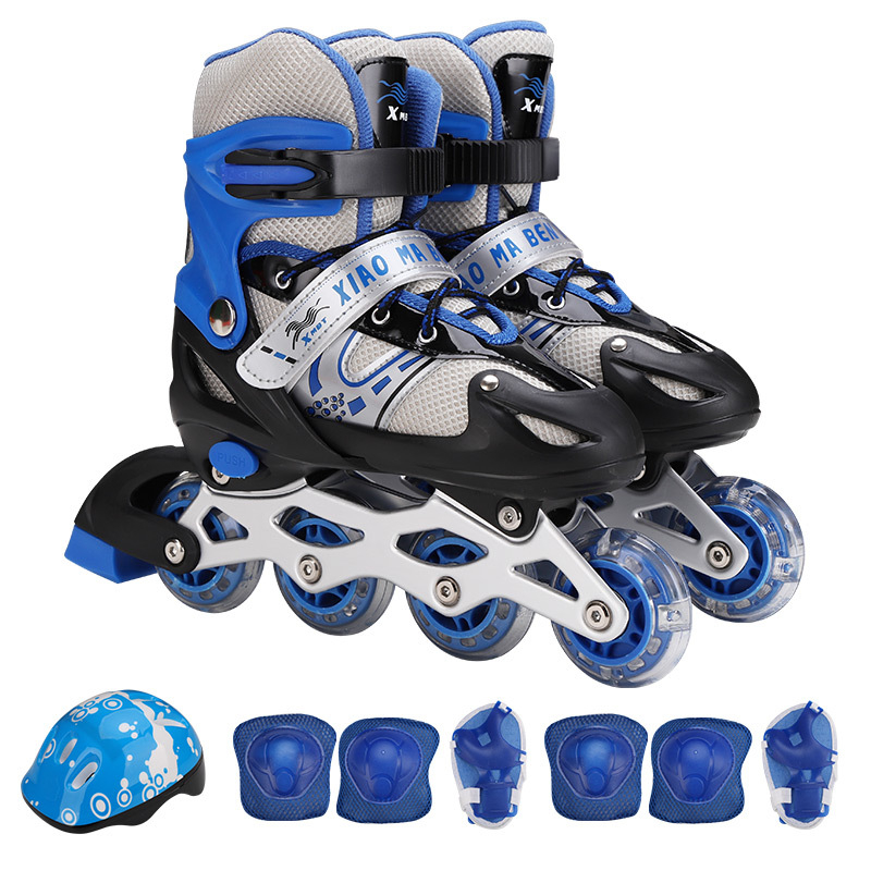 Dječji inline set s zaštitnom opremom, gornji PU+mesh, potplat PP, kotači PVC, jednoslojna šasija, unisex