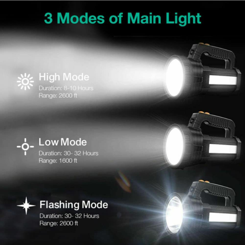 P70 LED baterijska svjetiljka, punjiva, 10W, 1200mAh, domet 200–500 m