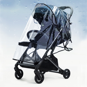 Дъждобран за детска количка – универсален, ветроустойчив и защита срещу капки, прозрачен, екологичен PVEA материал.