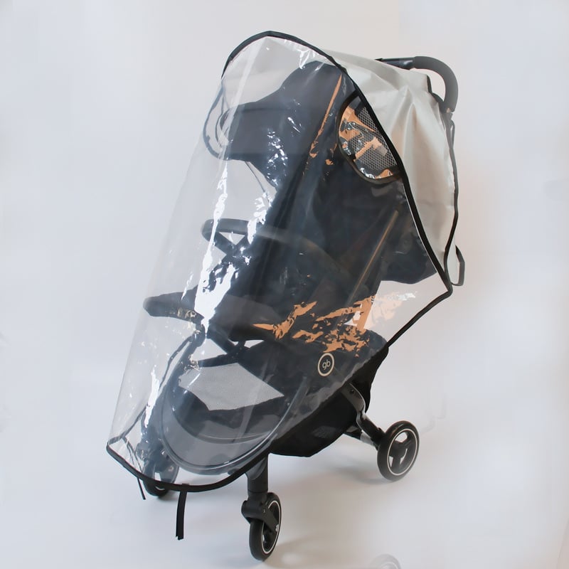 Дъждобран за детска количка – универсален, ветроустойчив и защита срещу капки, прозрачен, екологичен PVEA материал.