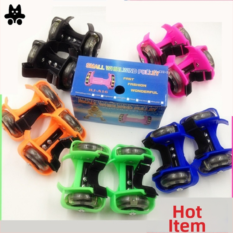 Zhe Jia Role pentru copii luminoase, cu roți pe două rânduri, PVC partea superioară, talpă TPR