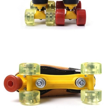 Unisex dvostruko red rollerice – komplet dodatne opreme s četiri kotača, svjetlećih kotačića i kočionih komponenti