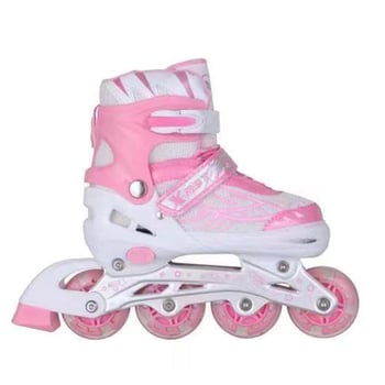 Gyerek görkorcsolya – PU+hálós felsőrész, egy sor kerék, PVC kerék, uniszex, állítható
