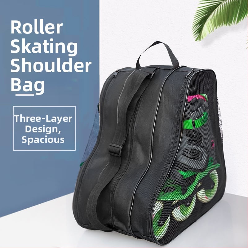 BROITON Torba za pohranu rolki za djecu — trokutasta torba s tri sloja za inline skates, preko ramena