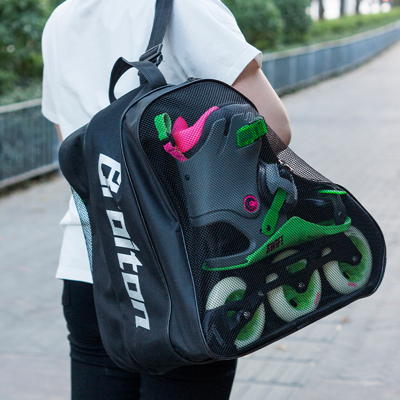 BROITON Torba za pohranu rolki za djecu — trokutasta torba s tri sloja za inline skates, preko ramena