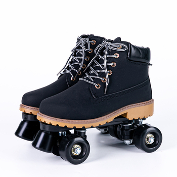 012 Unisex dvostruko red roller skates za odrasle, PU gornji dio, gumeni potplat
