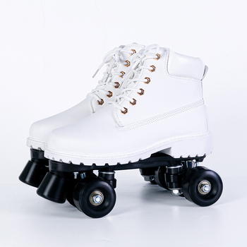 012 Unisex dvostruko red roller skates za odrasle, PU gornji dio, gumeni potplat