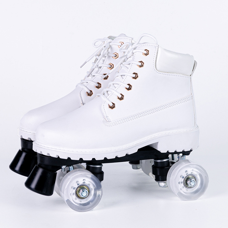 012 Unisex dvostruko red roller skates za odrasle, PU gornji dio, gumeni potplat