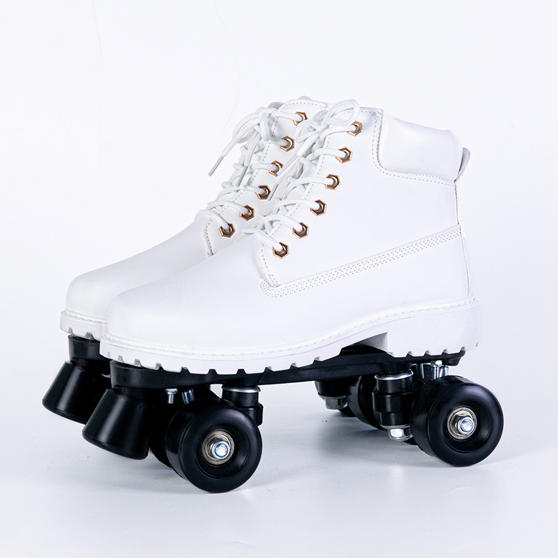 012 Unisex dvostruko red roller skates za odrasle, PU gornji dio, gumeni potplat