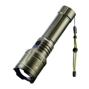 Laserska baterijska svjetiljka dugog dometa, obnovljivo napajanje, kućište od aluminijske legure, domet 500 m+, svjetlosni tok 350+ lm