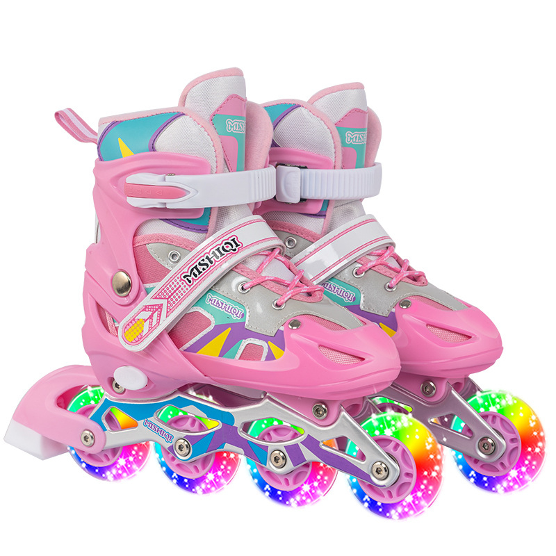 Gyerek görkorcsolya - állítható, PU + hálós felsőrész, PVC kerekek, egy soros, Michiki