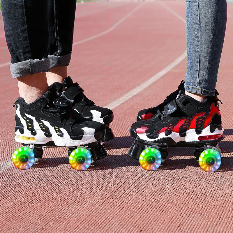 Patine cu rotile de tip roller, partea superioară PU și plasă, roți duble, unisex