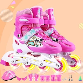 Görkorcsolya gyerekeknek — uniszex, PU + háló felsőrész, PVC kerekek, egyrudas kivitel