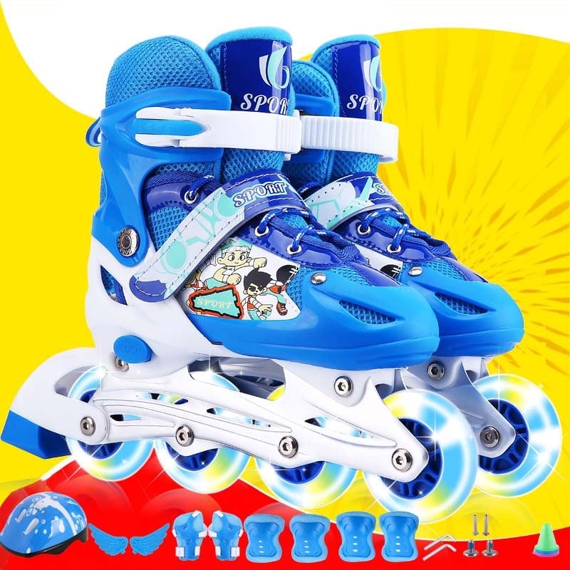 Görkorcsolya gyerekeknek — uniszex, PU + háló felsőrész, PVC kerekek, egyrudas kivitel