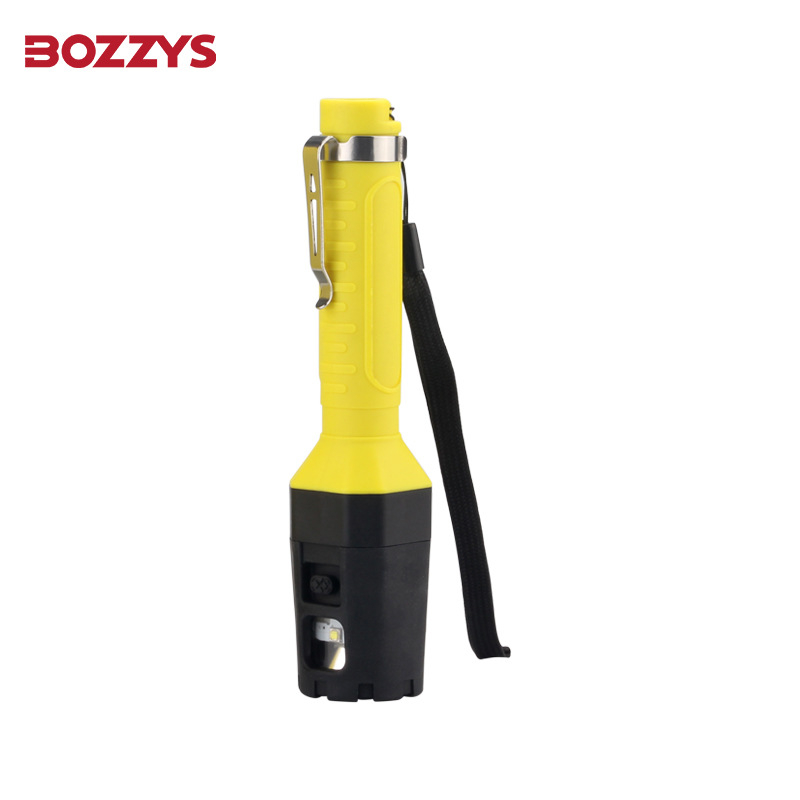 BOZZYS eksplozijski otporna LED baterijska svjetiljka, izvor svjetla: žarulja + LED, 360° okret, domet 100–200 m, trajanje baterije ≥15 h