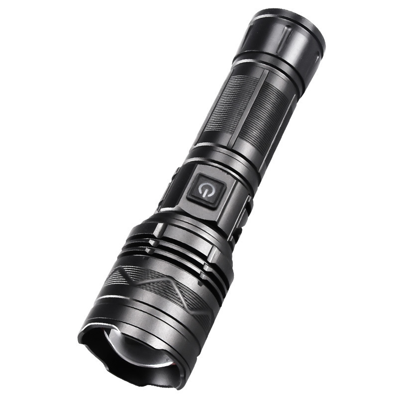Ručno USB ponovno punjiva LED svjetiljka, aluminijsko kućište, 5500 mAh, 100–240 lm, vodootporna, domet 100–200 m