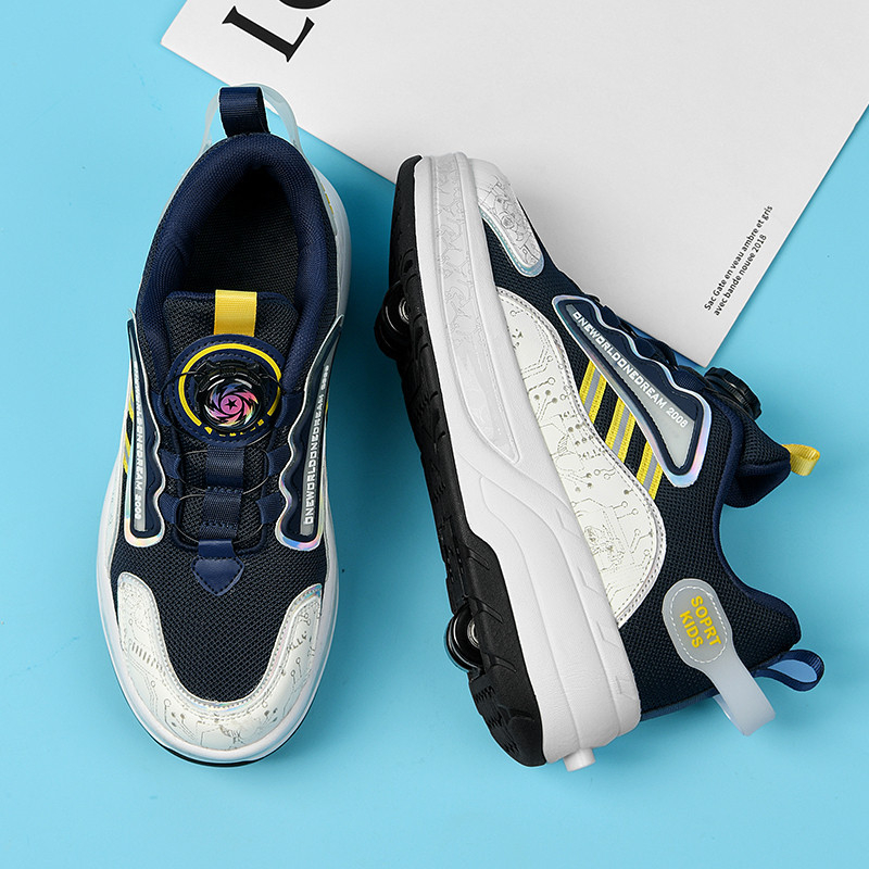 Guipai Shi Četverokota Rolne Tenice s PU Kotačićima, Dvostruke Serije Kotača, Univerzalno za Muškarce, Žene i Djecu, Cipele za Hodanje